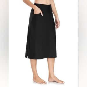 Women's Size 14 Swim Skirt Modest Vacation Travel Black Sun Protection